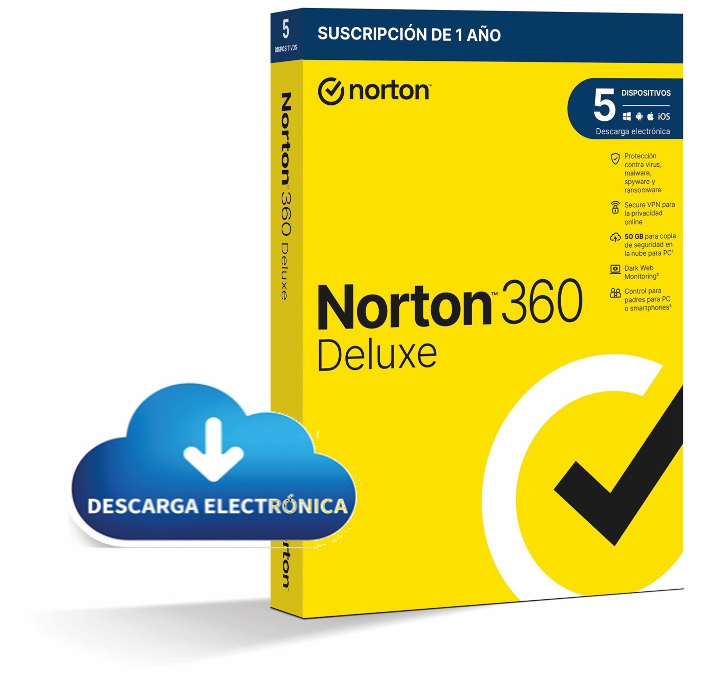 Antivirus Esd Norton 360 Deluxe 50gb Es 1 User 5 Device 1